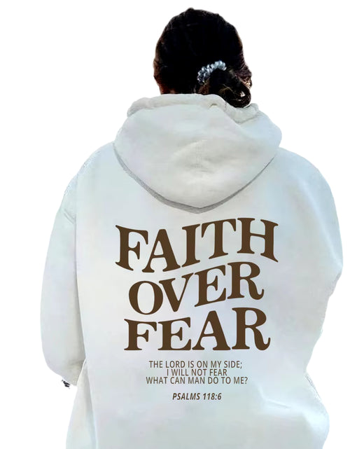 Load image into Gallery viewer, Faith over Fear Christian Hoodie Christian Sweatshirt Jesus Hoodie Trendy Hoodie Bible Verse Shirt Unisex Aesthetic Clothes
