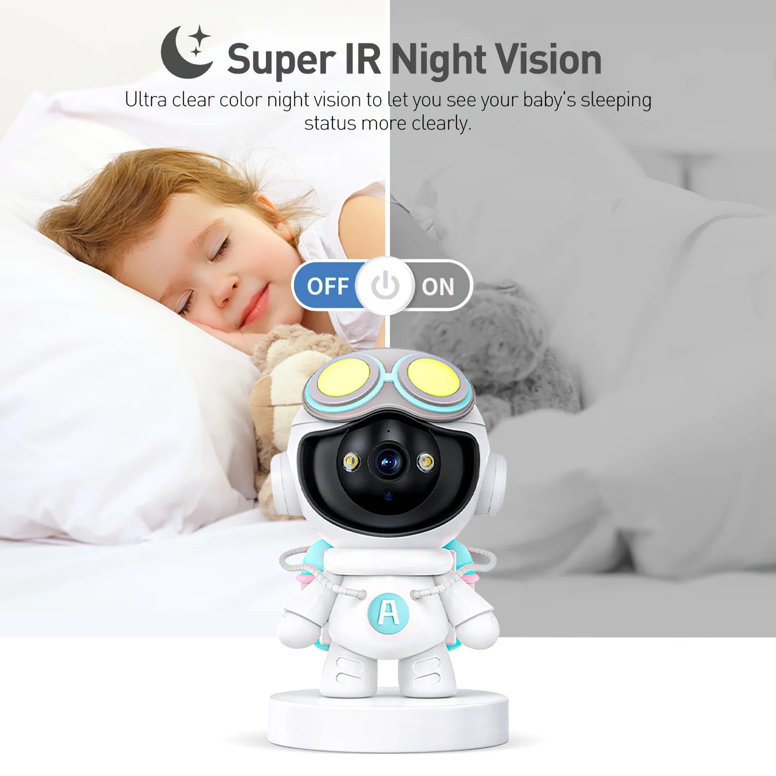 Baby Monitor, 360° Wireless 5G Nanny Cam with Safety Alerts, 4MP HD Wifi Camera for Human & Pet Detection, Home Security Camera with Two-Way Audio, Motion Tracking, IR Night Vision, Sleep Tracking