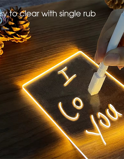 Load image into Gallery viewer, LED Note Board Night Lamp Message Board with Pen USB Plug-In Writable Night Lamp Gift for Children Girlfriend Creative Light
