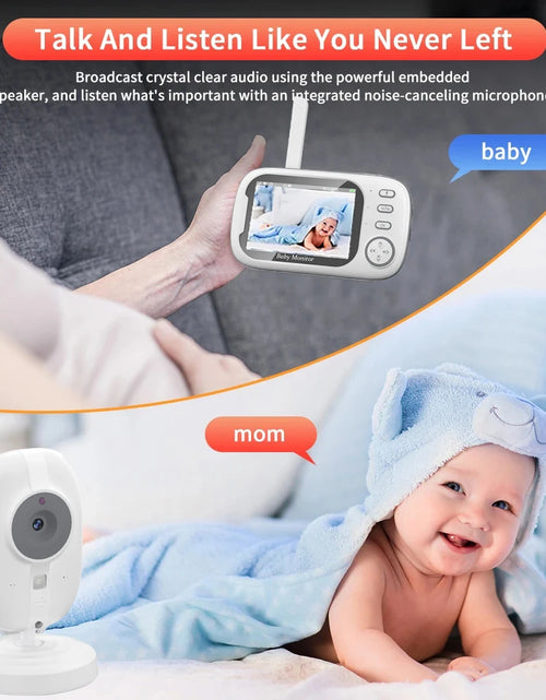 Load image into Gallery viewer, New 3.5 Inch Wireless Video Baby Monitor Night Vision Temperature Monitoring 2 Way Audio Talk Baby Nanny Security Camera
