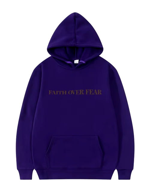 Load image into Gallery viewer, Faith over Fear Christian Hoodie Christian Sweatshirt Jesus Hoodie Trendy Hoodie Bible Verse Shirt Unisex Aesthetic Clothes
