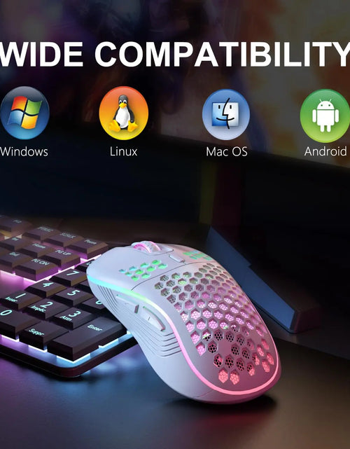 Load image into Gallery viewer, 2.4G Wireless Gaming Mouse RGB Lighting Charging Mouse with Adjustable DPI Ergonomic Honeycomb Design for Desktop Laptop
