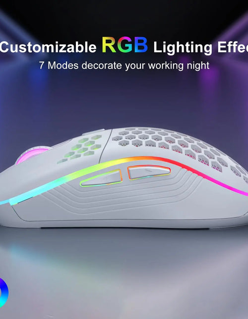 Load image into Gallery viewer, 2.4G Wireless Gaming Mouse RGB Lighting Charging Mouse with Adjustable DPI Ergonomic Honeycomb Design for Desktop Laptop
