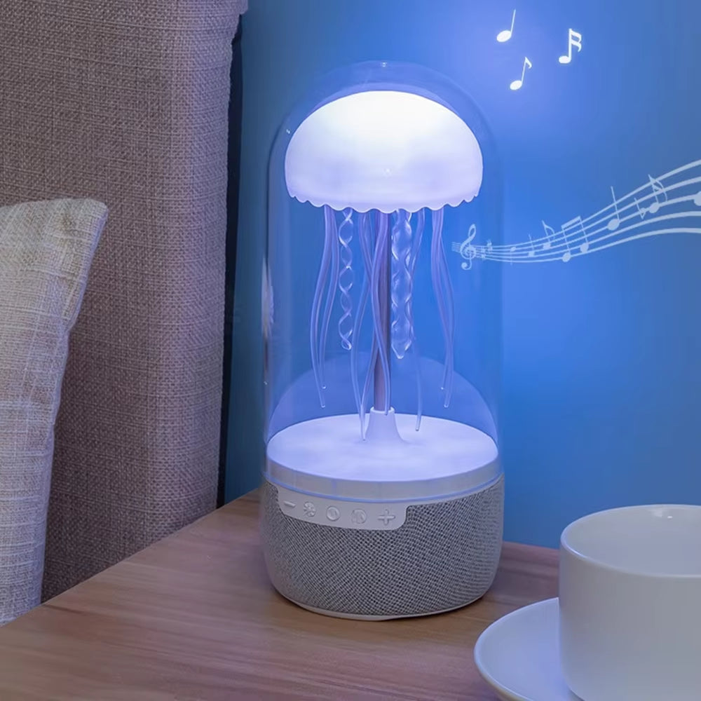 Cute Jellyfish LED Night Light Rechargeable Voice Control Dancing Legs RGB Bedside Lamp Table Lamp Bluetooth Speaker Humidifier