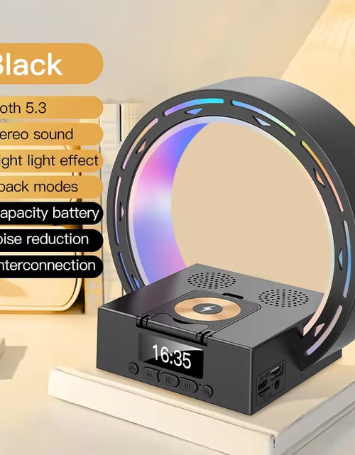 Load image into Gallery viewer, Trending Products 2024 New Arrivals Smart 15W Wireless Charger BT Speakers with Alarm Clock Led Lighting Decoration for Bedroom
