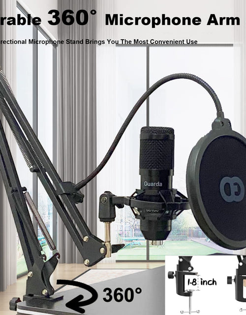 Load image into Gallery viewer, Studio Condenser USB Microphone Computer PC Microphone Kit with Adjustable Scissor Arm Stand Shock Mount, for PC Computer Recording Podcasting Youtube Karaoke Gaming Streaming Teaching Guarda GD100
