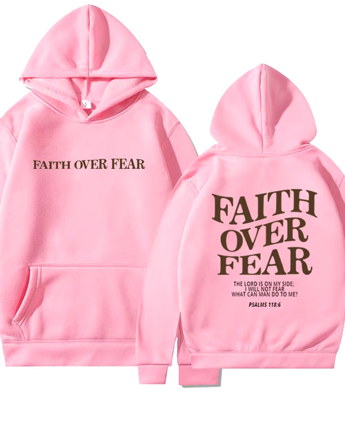 Load image into Gallery viewer, Faith over Fear Christian Hoodie Christian Sweatshirt Jesus Hoodie Trendy Hoodie Bible Verse Shirt Unisex Aesthetic Clothes
