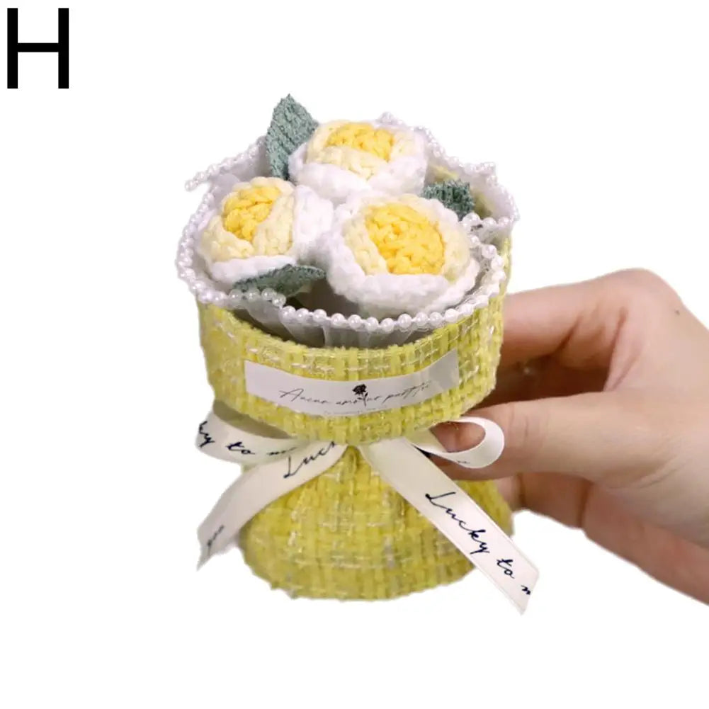 Mini Bule Rose Bundle Handmade Weaving Eternal Life Float Carrying Rose Ornament Simulation Flower Suitable For Girls Gift Boxed