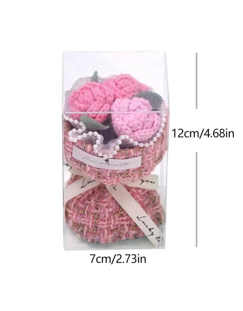 Load image into Gallery viewer, Mini Bule Rose Bundle Handmade Weaving Eternal Life Float Carrying Rose Ornament Simulation Flower Suitable For Girls Gift Boxed
