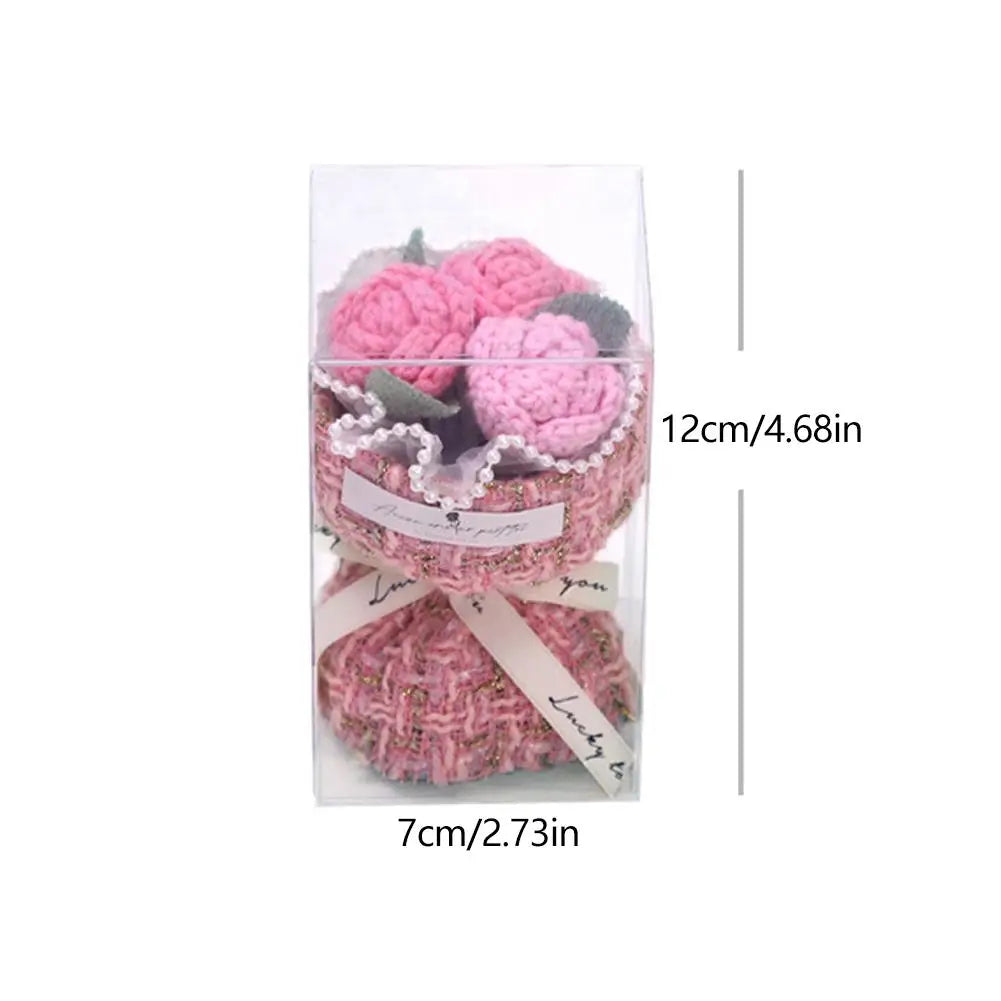 Mini Bule Rose Bundle Handmade Weaving Eternal Life Float Carrying Rose Ornament Simulation Flower Suitable For Girls Gift Boxed