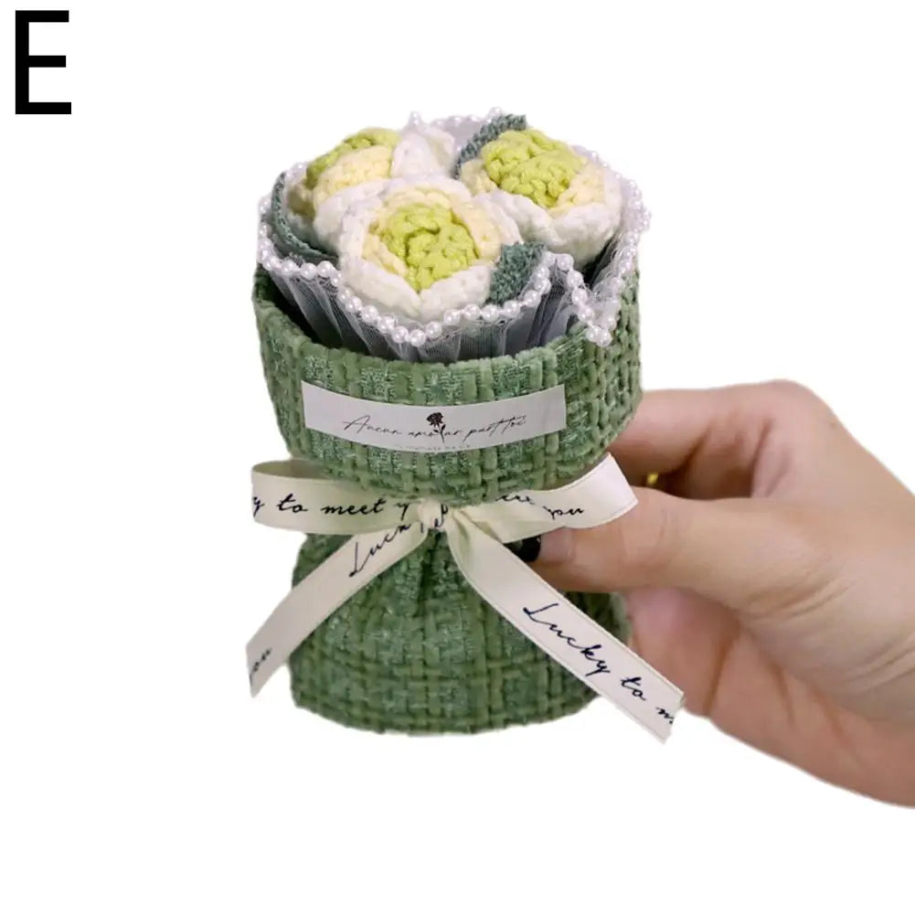 Mini Bule Rose Bundle Handmade Weaving Eternal Life Float Carrying Rose Ornament Simulation Flower Suitable For Girls Gift Boxed