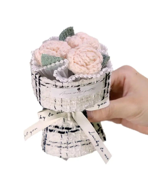 Load image into Gallery viewer, Mini Bule Rose Bundle Handmade Weaving Eternal Life Float Carrying Rose Ornament Simulation Flower Suitable For Girls Gift Boxed
