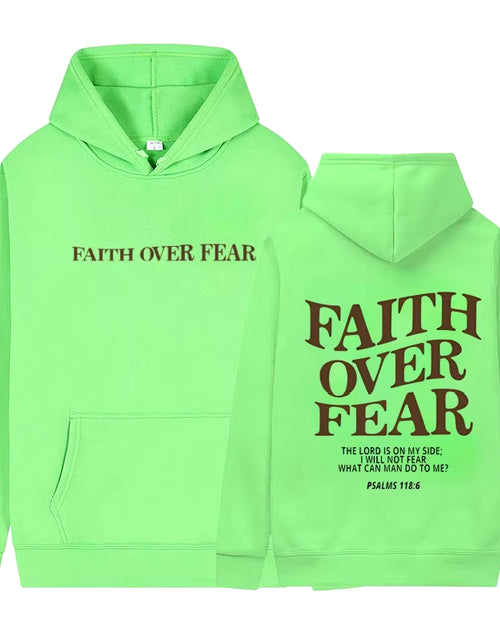 Load image into Gallery viewer, Faith over Fear Christian Hoodie Christian Sweatshirt Jesus Hoodie Trendy Hoodie Bible Verse Shirt Unisex Aesthetic Clothes
