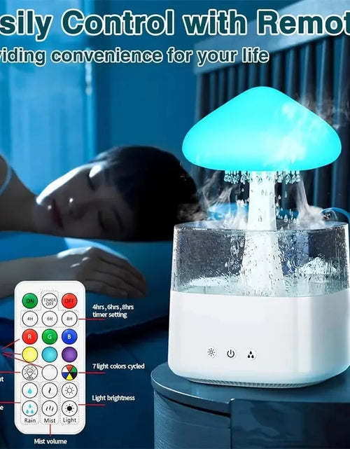 Load image into Gallery viewer, Rain Cloud Humidifier, Mushroom Humidifier, Cloud Humidifier with Adjustable LED Lights, Rain Cloud Diffuser, Remote Control
